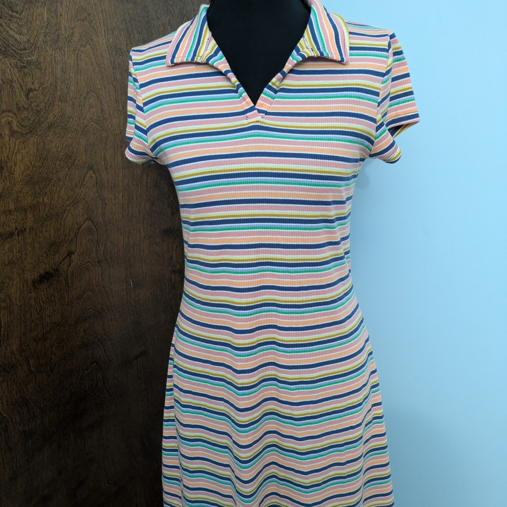 SO Multicolor Striped Casual Kids Dress